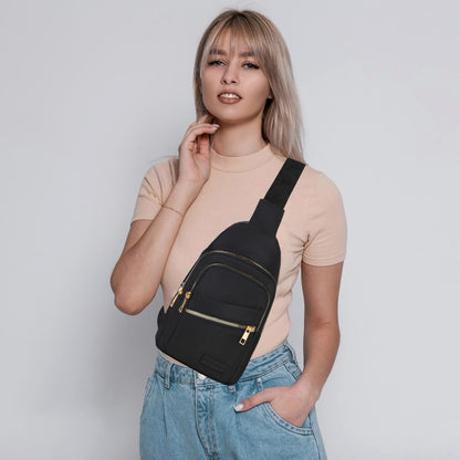 Cross Body Bag Sling Backpack Fanny Pack Small Crossbody Bags for Women Trendy - Black