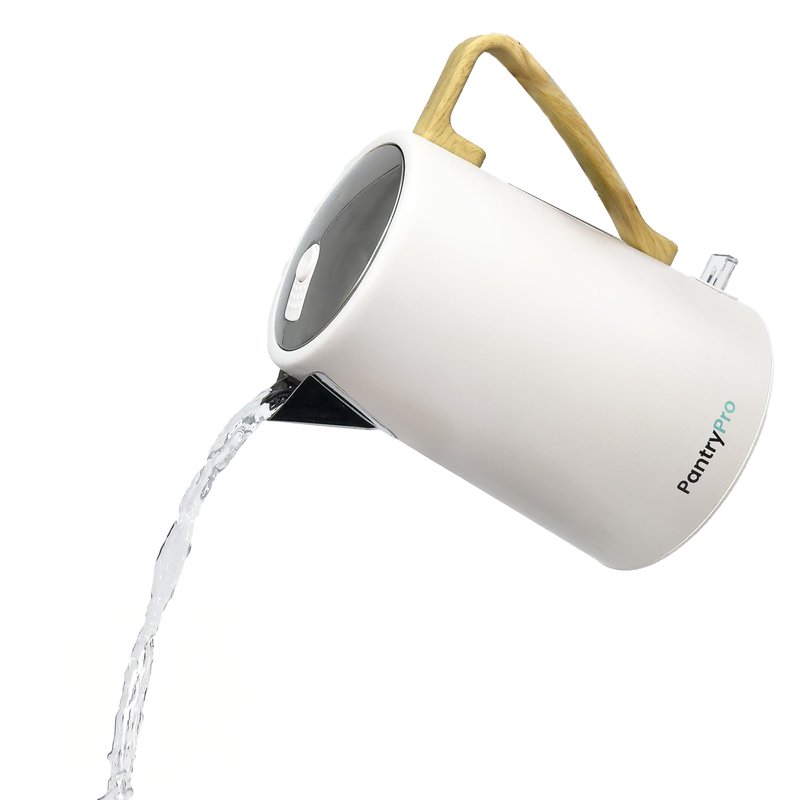 PantryPro 1.7L 1500W Rapid-Boil Electric Kettle - Stainless Steel Interior - Auto Shut-Off, Boil-Dry Protection, LED Indicator, Wide Opening - Cream White