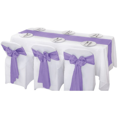 flohar 12Pack Table Runner 12 x 108 Inches Satin Silk Table Runner for Wedding, Birthday Party, Banquets, Graduations Decoration, fit Rectange and Round Table-Lavender