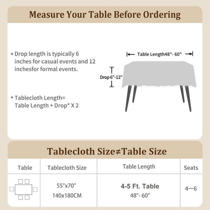 Laolitou Rustic Tablecloth Cotton Linen Waterproof Farmhouse Tablecloth Burlap Table Cloths for Kitchen Dining Cloth Table Cloth for Rectangle Tables Coffee Lines Rectangle,55''x70'',4-6 Seats