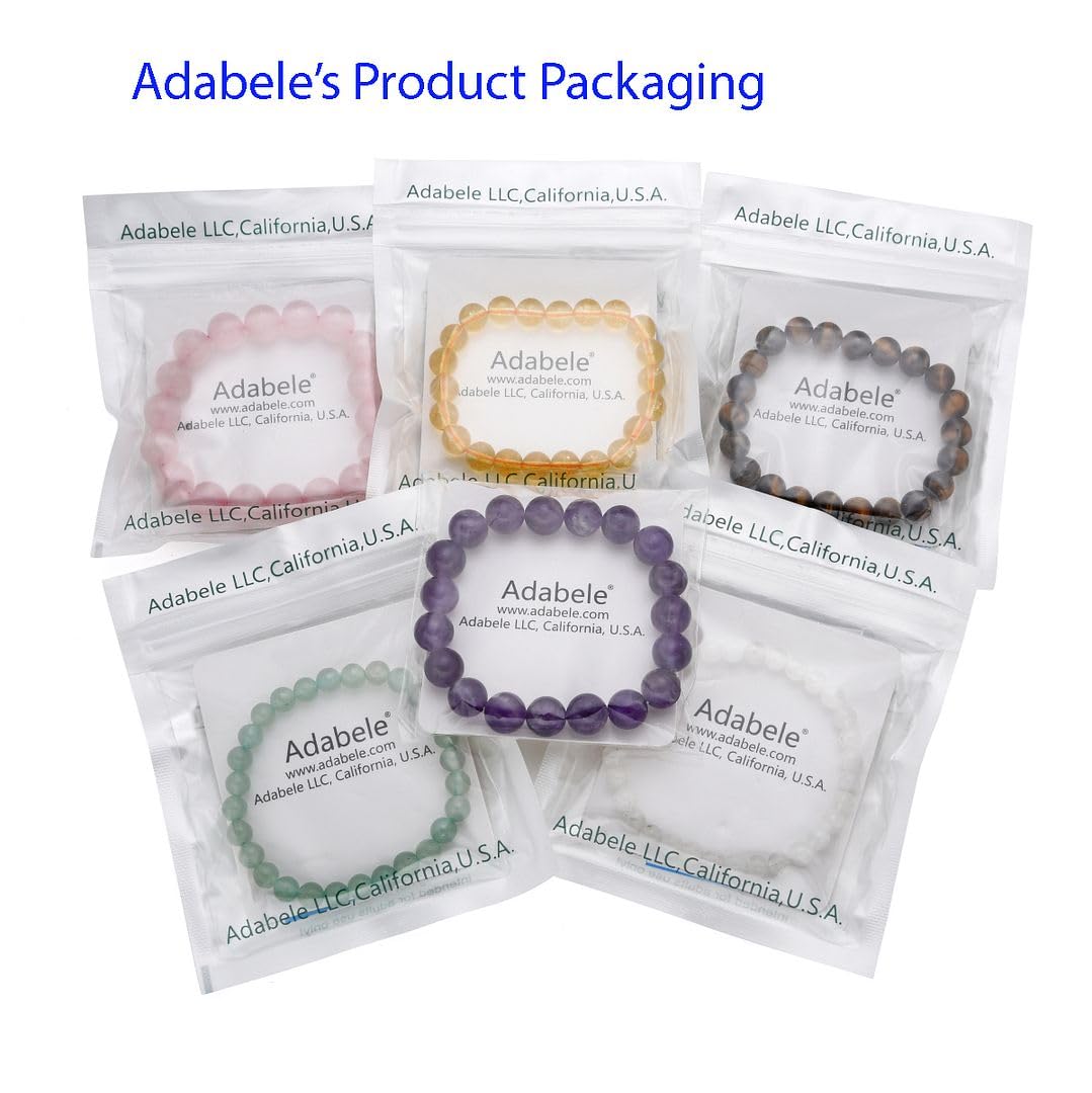 Adabele Real Natural Light Grey Labradorite Gemstone Beaded Bracelet 7 inch Stretch Chakra Healing Crystal Stone Jewelry Women Birthday Gift (Unisex) GB8-34