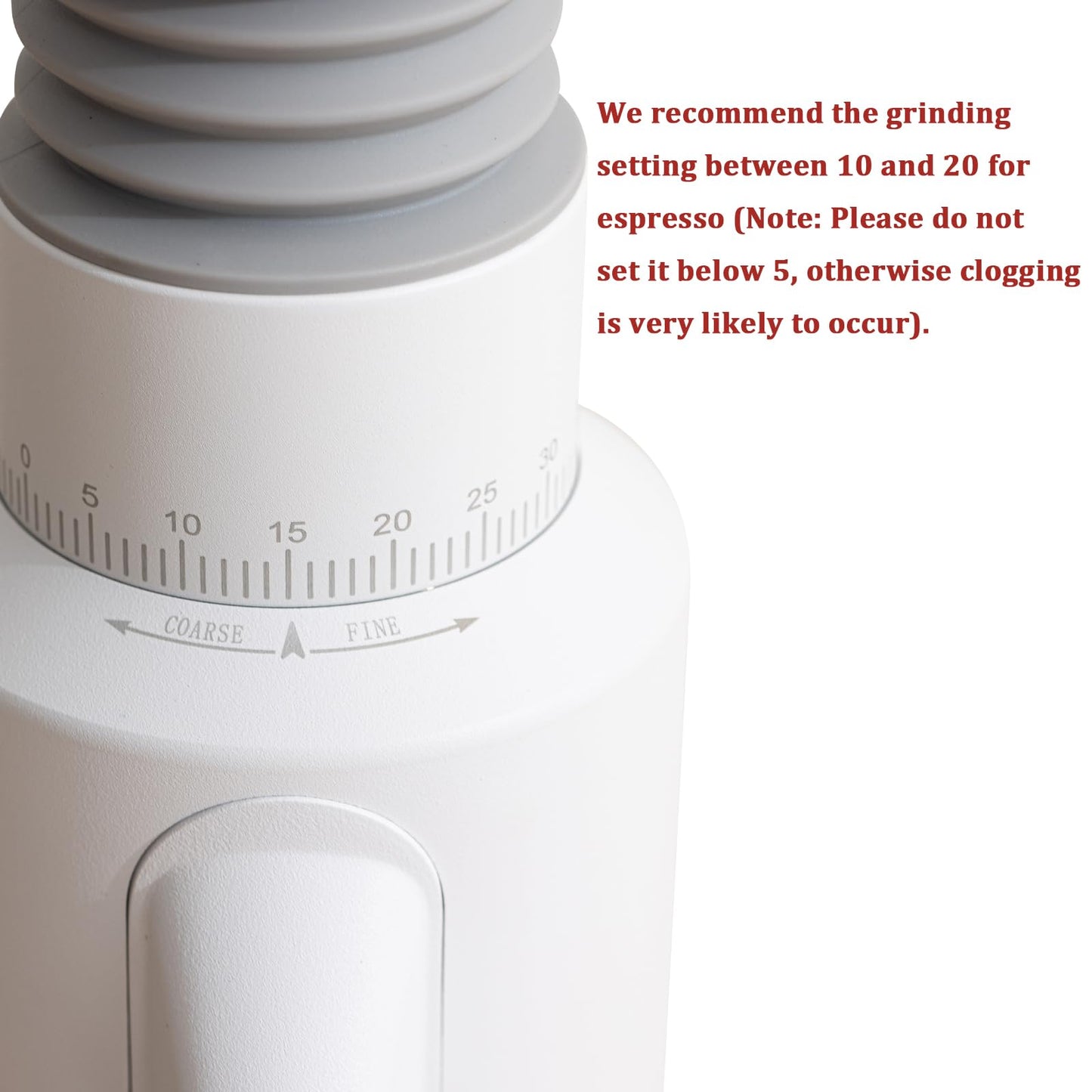 beanglass T64 Single Dose Coffee Grinder, 64mm Flat Burrs Electric Espresso Grinder (White)