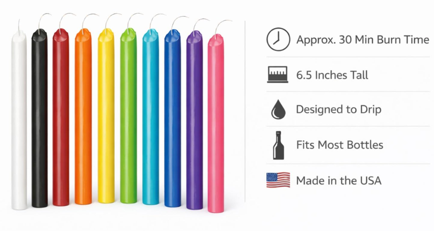 Funny Guy Mugs Solid Color Dripping Candle - Drip Candle Pack of 6 (Green)