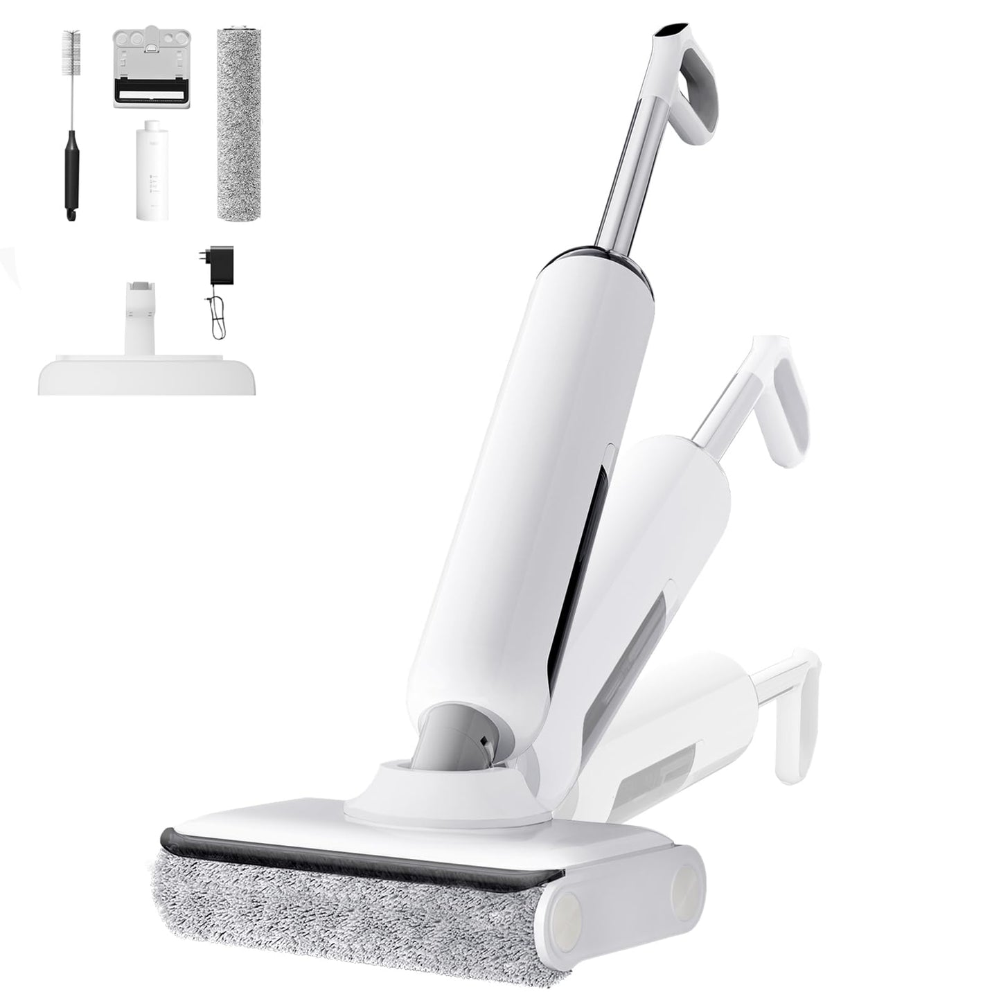HABIUBIU Wet Dry Vacuum Cleaner Cordless, 23000Pa Mop Combo, 45min Runtime, 180° Lay-Flat, Self-Cleaning, LED & Voice, for Hard Floors & Pet Hair