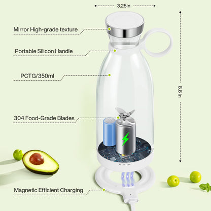 MIAOKE Portable Blender,Fashion Portable Blender for Shakes and Smoothies 11.8 Oz,Magnetic USB Fast Charging Mini Mixer Bottle,Take It for Traveling, Outdoor, Gym, Office, Cars, Gift -PK