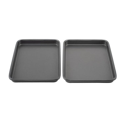 GoodCook Everyday Toaster Oven Mini Baking Sheets Set of 2 Set of 2 Heavy-Gauge Steel Baking Pans with Scratch-Resistant Nonstick, 9 x 6.2-Inch, Gray