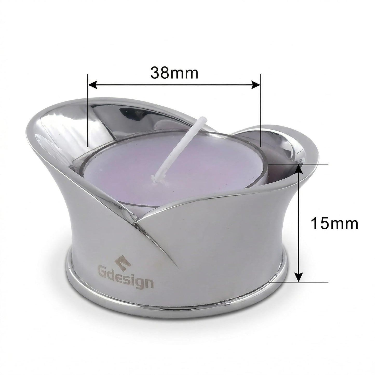 Gdesign Calla Lily Tealight Candle Holder - Polished Mirror Finish Stainless Steel - Modern Decorative Small Candle Stand for Dining Table, Restaurant, Wedding Centerpiece - Gift Box Included, 1.18" H