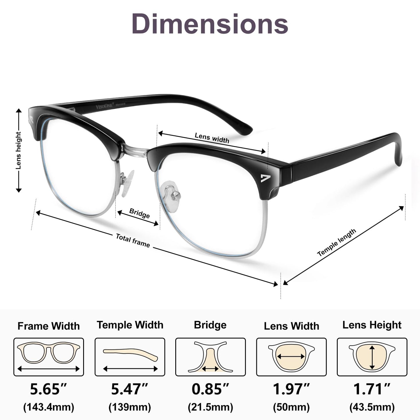 VISOONE Spring Hinge Blue Light Blocking Glasses Square with Anti Computer Glare for Gaming Women and Men MONTANA