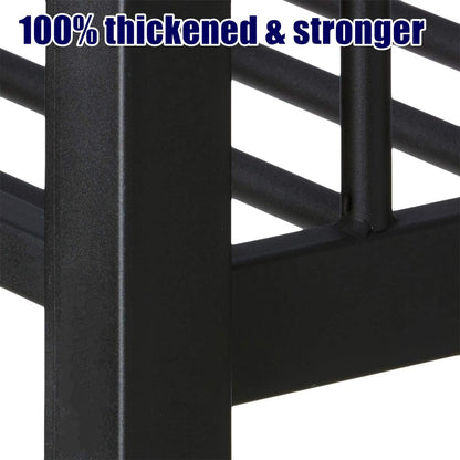NOAHLEO Stronger & Safer Heavy Duty Metal Queen Over Queen Size Bunk Bed for Adults Teens, More Stable Thickened Steel Bunkbed (Queen Over Queen with Twin Trundle)