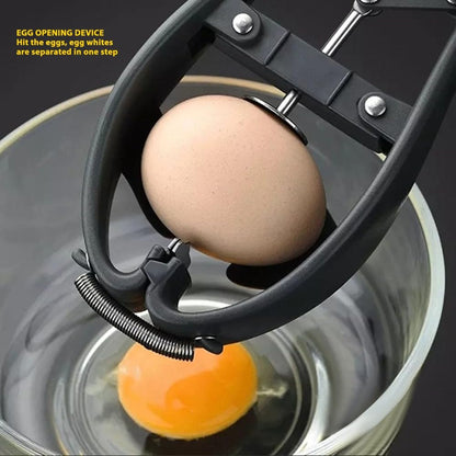 MOPFOL Egg Cracker 304 Stainless Steel - Professional Handheld Opener and Separator for Hard & Soft-Boiled Eggs, Easy Eggshell Cutter