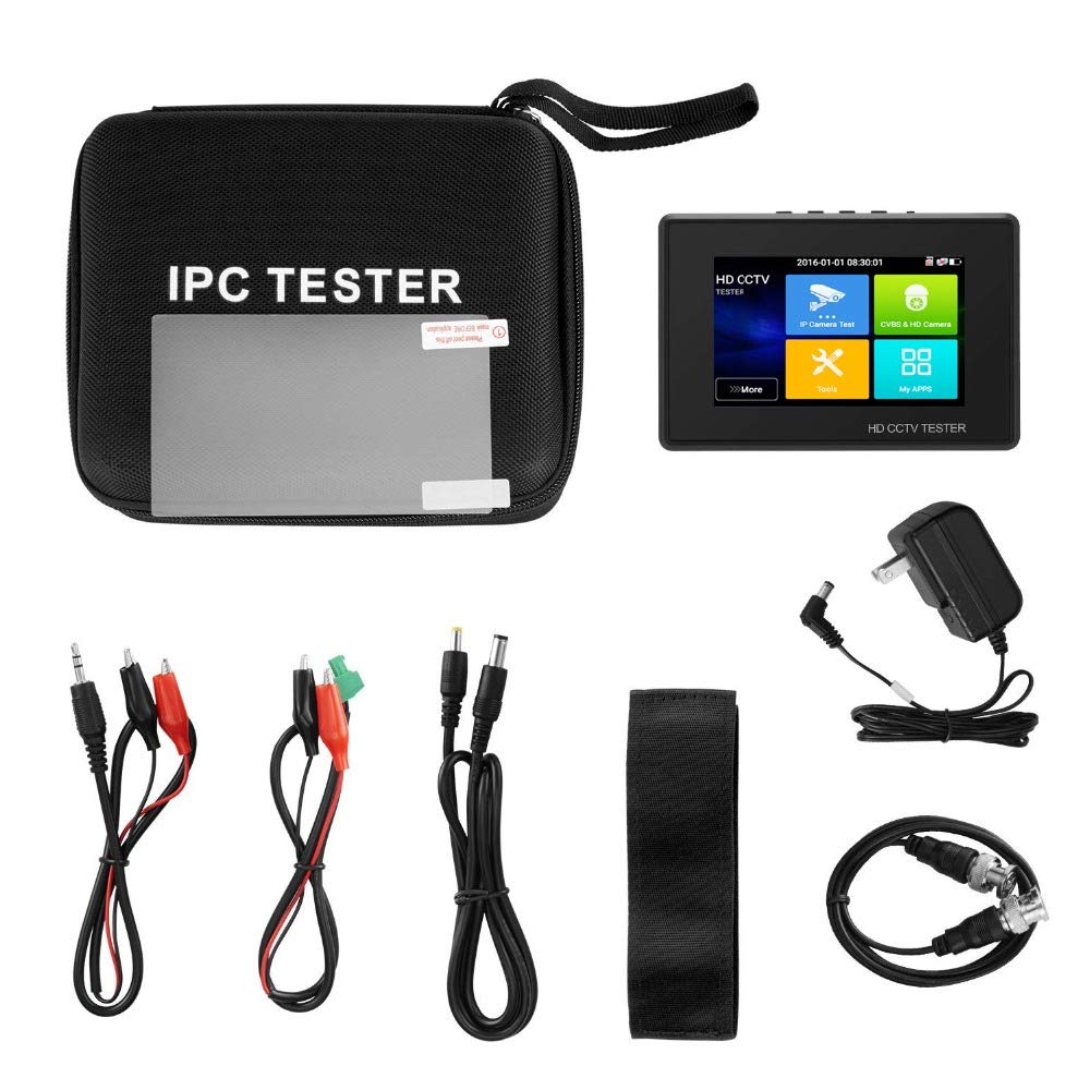 EVERSECU 5 in 1 CCTV Tester Support Up to 4K IP Camera & 720P/1080P/3mp/4mp/5 Megapixel AHD, TVI, CVI & CVBS Analog Camera, 4" Touch Screen Security Video Monitor, POE Out, IP Scan, UTP Cable Test