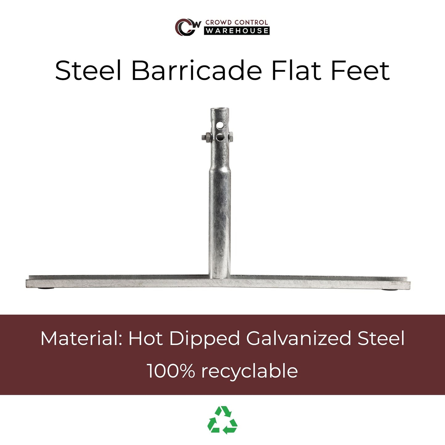 Angry Bull Barricades Metal Interlocking Steel Barricade (8.5 Ft. Heavy Duty, Flat Feet, Grey Powder Coated, Set of 10)