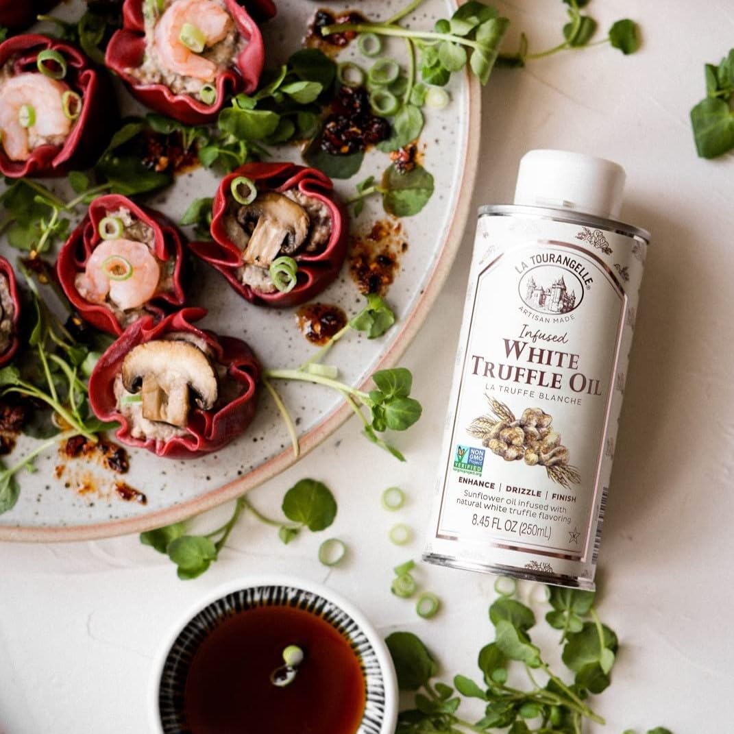 La Tourangelle, White Truffle Cooking Spray, Complex Gourmet Earthy Flavor for Spraying on Pasta, Popcorn, Vegetables, Potatoes, and More, 5 Fl Oz