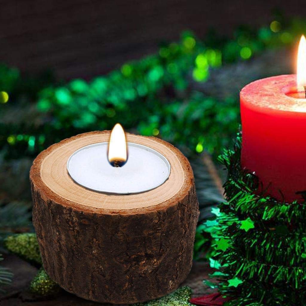 Yikko Tea Light Candle Holders, Personalized Wooden Votive Tealight Holders for Wedding Centerpieces for Table, Halloween |Christmas Party |Valentine's Day |Home Decoration - 12pcs (2.36Wx1.65H)