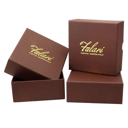 Falari Men's Genuine Leather Ratchet Dress Belt Automatic Sliding Buckle 8168-PNK-XL44