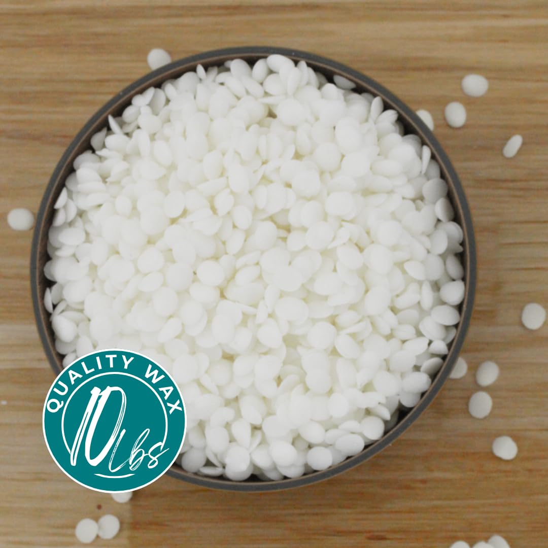 Coconut Soy Wax Beads for Candle Making | 10lb Coconut Soy Candle Wax Pastilles for Candlemaking | Smooth Blend for High Load Fragrance Formulation | Candle Making Supplies