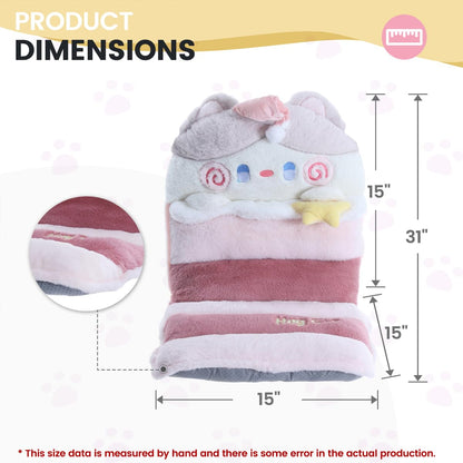 Loismood Cartoon Cat Seat Pads Non Slip Machine Wash Soft Cushion for Bedroom Décor, Gamer and Dining Chairs (31"x15", Pink)