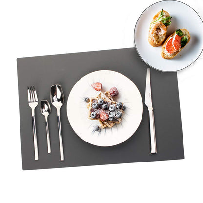 ME.FAN Silicone Placemats [17.7''x12.6''] Heat-Resistant Thicken Non-Slip Tablemats Non-Skid Table Mats Set of 4 (Dark Orange)