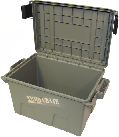 MTM ACR7-18 Ammo Crate Utility Box, Ammo, survival or hunting gear storage, O-Ring seal for water resistant dry storage, Double padlock tabbed for security, Carries 65lbs of gear, Army Green