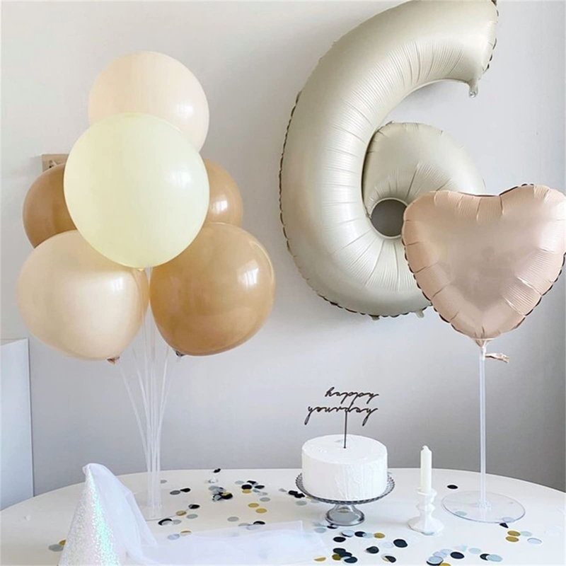 60th Birthday Balloons Cream for Women, 40 Inch Giant Beige Foil 60 Balloon Numbers Self Inflating, Ivory White Sand Digit 6 & 0 Helium Balloons for Men 60th Anniversary Party Decorations Supplies