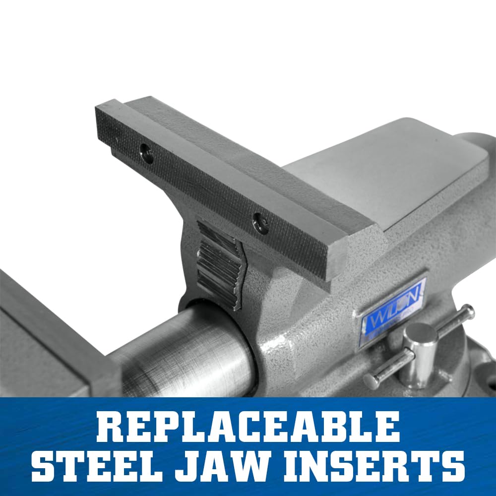 Wilton Mechanics Pro Bench Vise, 8" Jaw Width, 8-1/2" Jaw Opening, 4-1/2" Throat (Model 880M), Grey