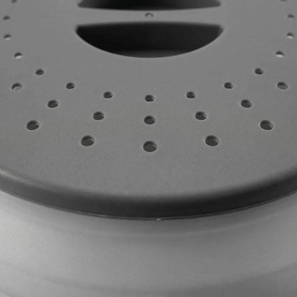 WENWELL Collapsible Microwave Splatter Cover for Food, Vented Microwave Plate Cover Lid 10.5 inch, BPA-Free Silicone & Plastic, Dishwasher Safe, Multipurpose Colander for Fruit Vegetable, Black