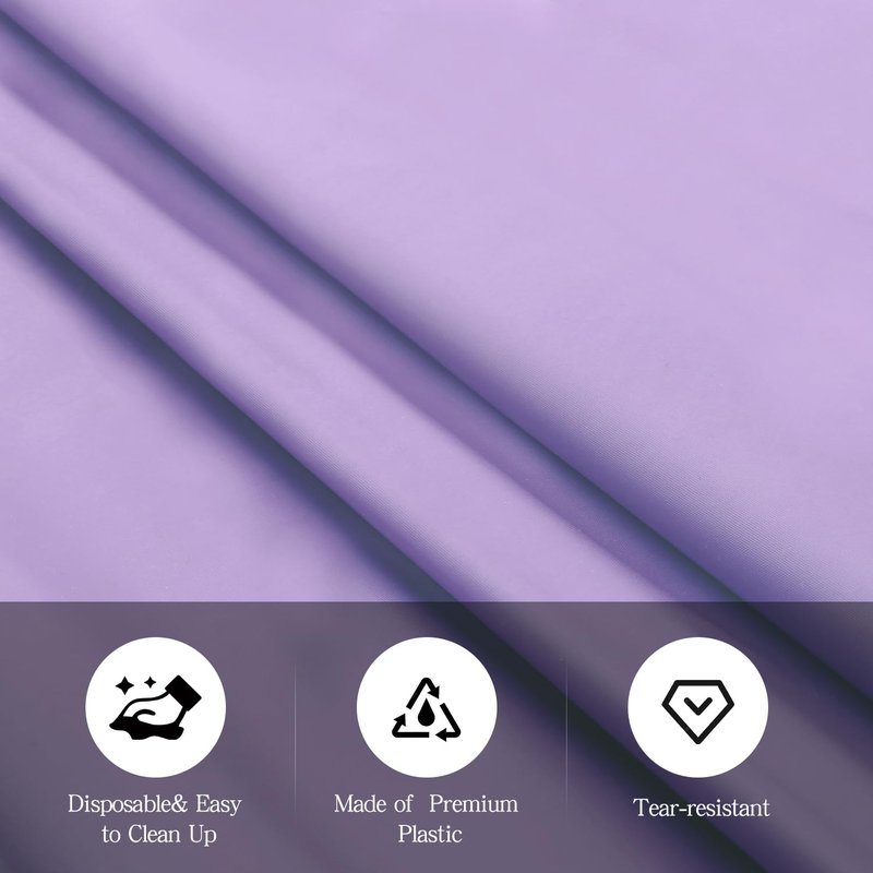 tujol Lavender 6 Pack Plastic Table Cloth 54" x 108", Disposable Tablecloths Rectangle Table Cover, Plastic Tablecloths for Parties