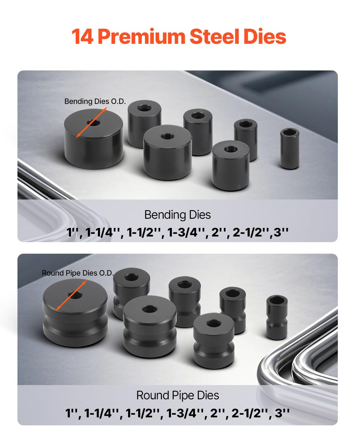 VEVOR Manual Bending Machine, Pipe Tube Bender with 14 Bending Dies, 200° Heavy-Duty Tube Bending Tool for Copper Aluminum Iron Pipes, Ideal for HVAC Air Conditioning Refrigerator Auto Repair