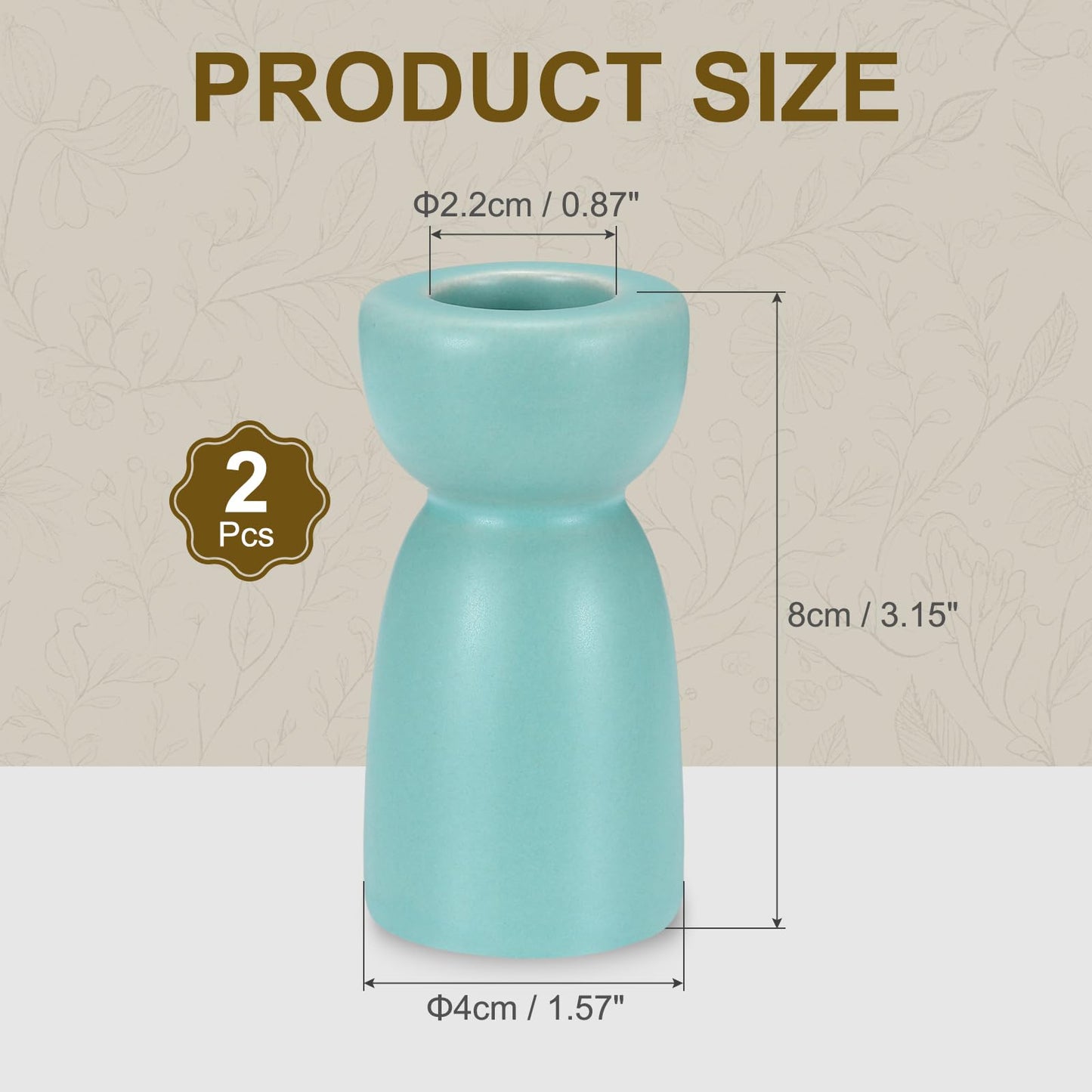 uxcell 2 Pack Candlestick Holder Light Blue Ceramic Taper Candle Holder Candle Stand Holders Modern Style Decoration for Centerpiece Tabletops Anniversary
