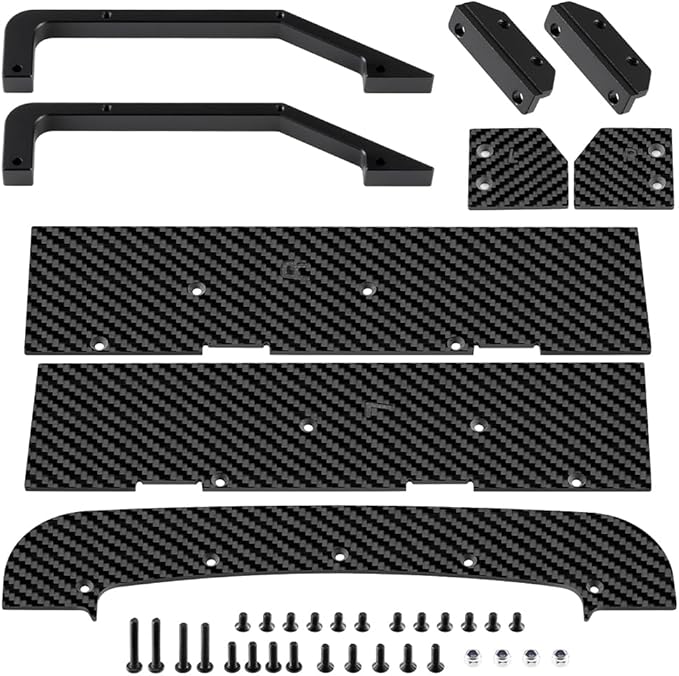 RCLIONS 1set Carbon Fiber Front&ampRear SplitterChassis Widening Side Skirts for ARRMA Infraction BLX 3S 1/8 Racing Car Upgrade Parts (Black)