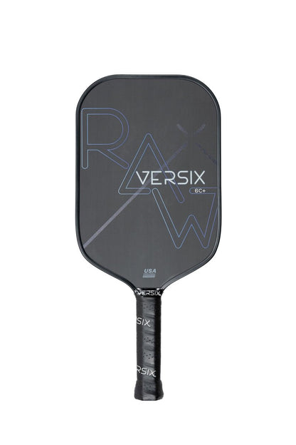 VERSIX RAW Carbon Fiber Pickleball Paddle, Extended 5.75" Handle, Carbon Fiber, 7.9oz (Midweight), 15mm Core…