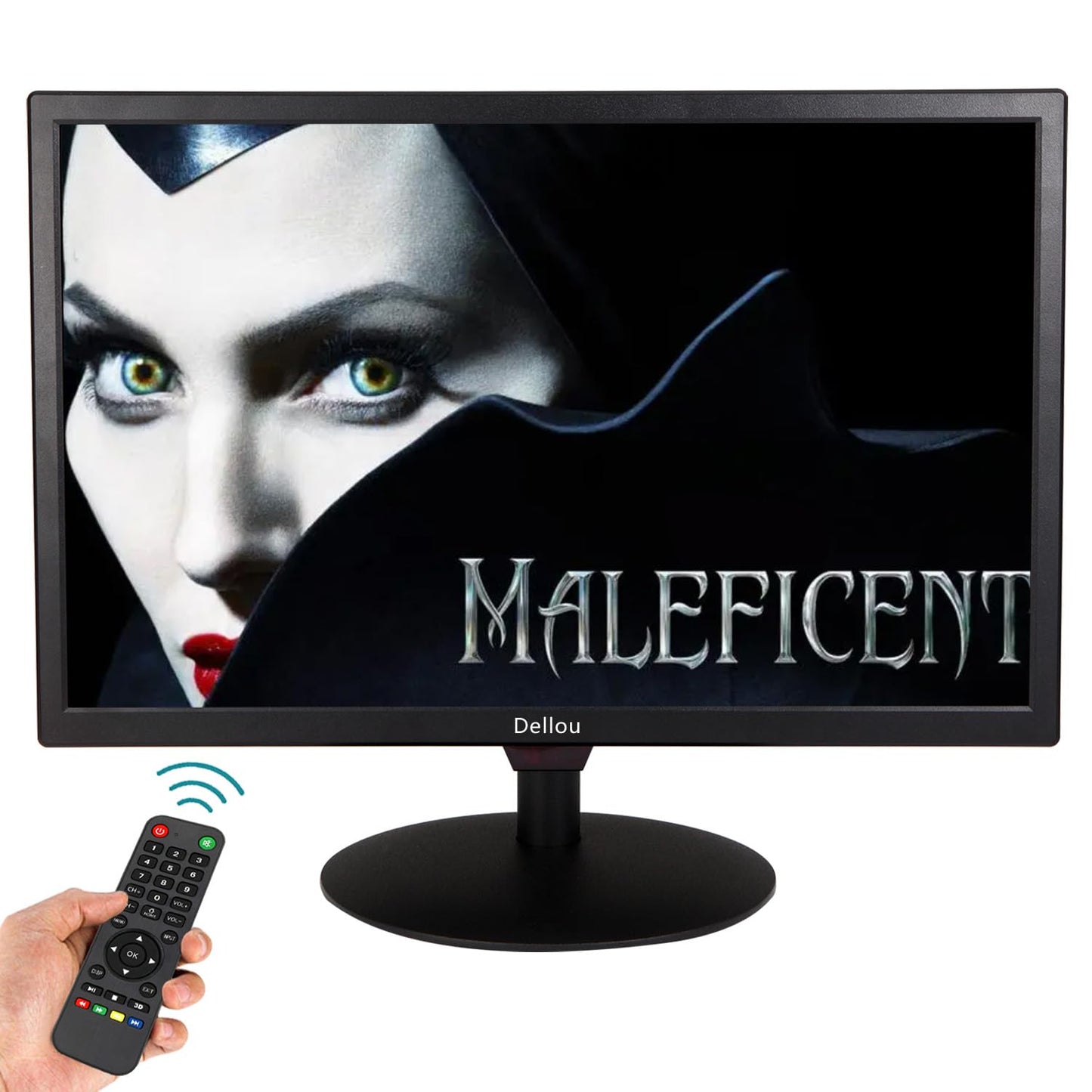Elweyoo 22 inch Monitoring LCD Display Security Camera Monitor Multifunction Interface HDMI, AV, BNC, VGA, USB, PC Input CCTV Computer Monitor Built-in Speaker 1920x1080 Full HD, Black