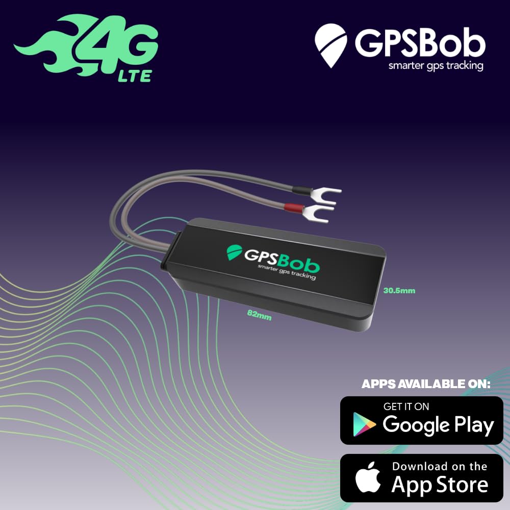 GPSBob 5 Year 4G 12/24v Wired GPS Tracker, All Inclusive, No Monthly Fees, No Subscriptions, One Off Fee, 5 Years Service Included, Car, Van, Truck, Caravan, RV, Plug and Play