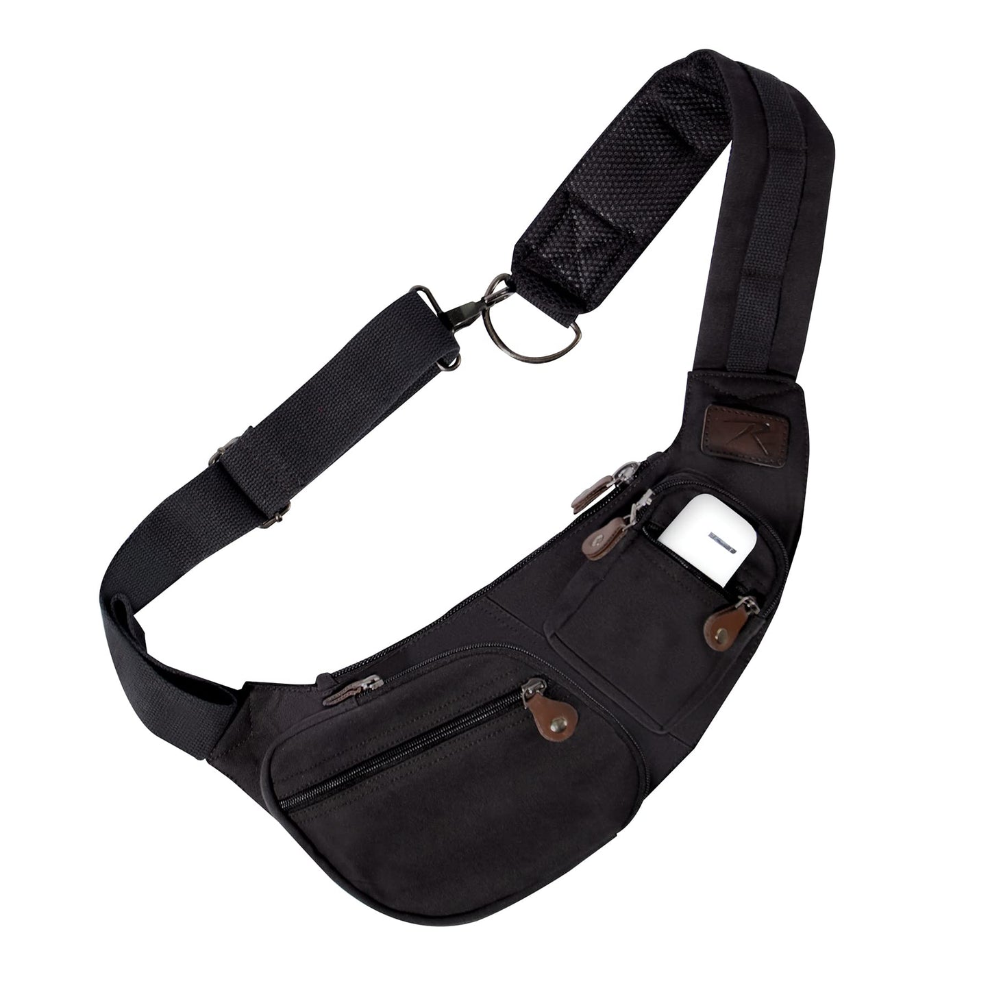 Rothco Vintage Canvas Crossbody Sling Bag – Compact Travel Shoulder Backpack 2L Storage