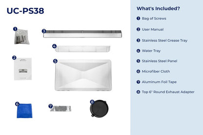 Hauslane Range Hood 30" Under Cabinet, 950 CFM Kitchen Range Hood | Steam Auto Clean Vent Hood, 6 Speed Kitchen Hood with Touch Panel | Stainless Steel Range Hoods Chef Series PS38