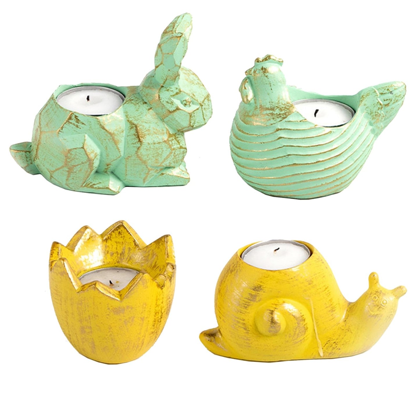 Candlestick Holders Easter Candlestick Home Furnishing Rabbit Animal Candle Tray Snail Eggshell Chicken Shape Candle Holders Party Decoration Candle Holders (Color : B)