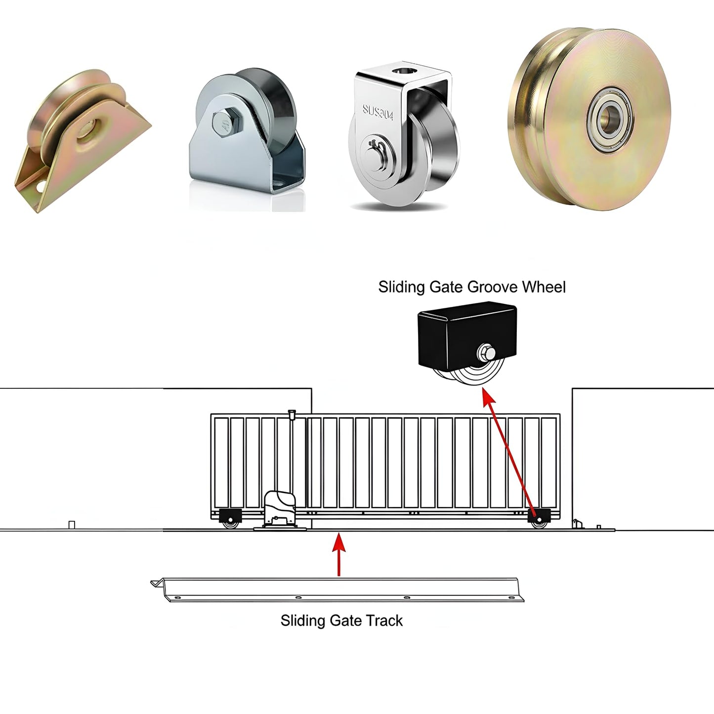 24 FT Extra Wide 3.5" Wide Heavy Duty V-Track for Sliding Gate, Compatible with 4" & 6" V-Groove Wheels, Galvanized Steel Ground Track Modular Design for Driveway, Warehouse & Industrial Gates