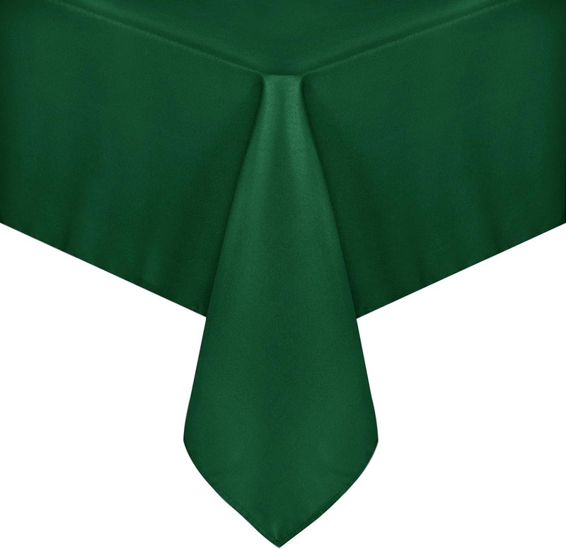 sancua Rectangle Tablecloth - 54 x 120 Inch - Stain and Wrinkle Resistant Washable Polyester Table Cloth, Decorative Fabric Table Cover for Dining Tables, Buffet Parties and Christmas, Hunter Green