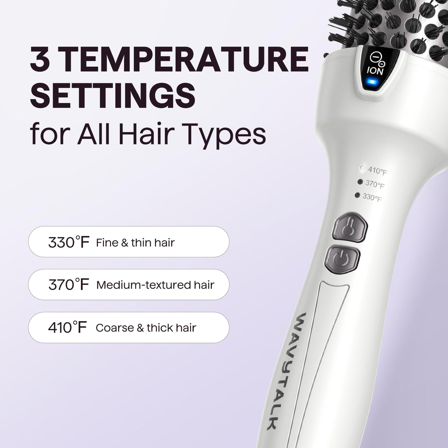 Wavytalk Updated Version Thermal Brush, 1.5 Inch Negative Ion Blowout Express Thermal Round Brush Creates Salon-Quality Blowouts, lonic Frizz Reduction Makes Hair Shinier & Smoother (Millennial Pink)