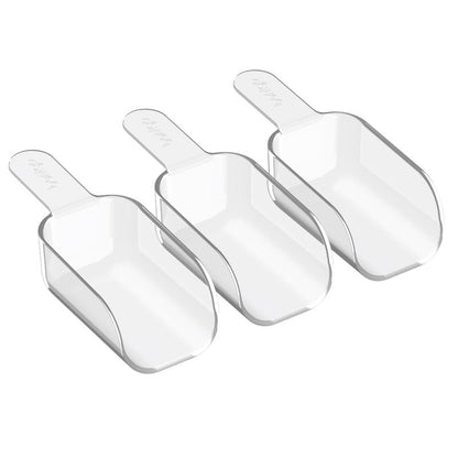 Bentgo Pantry - 3-Piece All Purpose Scoop Set, 1/2 Cup (4 oz) Spoon, Clear & Lightweight, Ideal for Scooping Flour, Sugar, Coffee, Candy, & More for Kitchen and Pantry Containers (Clear)