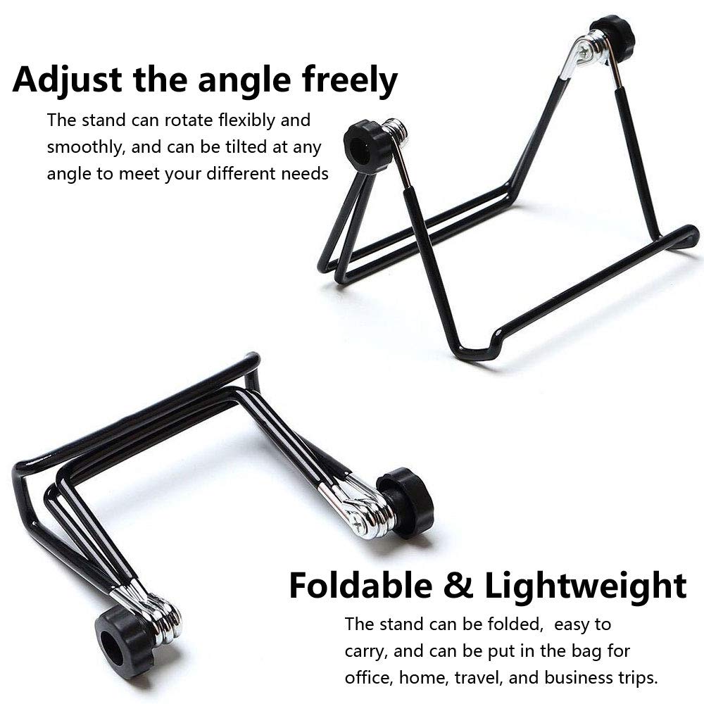 VOVIGGOL Adjustable Tablet Stand Holder, Non-Slip Foldable Holder Cradle Fit for 9-12.9" Tablets, iPad, Samsung and Kindle Fire, Display Stands Picture Frame Stand for Photos (Large Black)