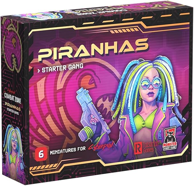 Monster Fight Club Cyberpunk Red Combat Zone Miniatures: Piranhas Starter Gang