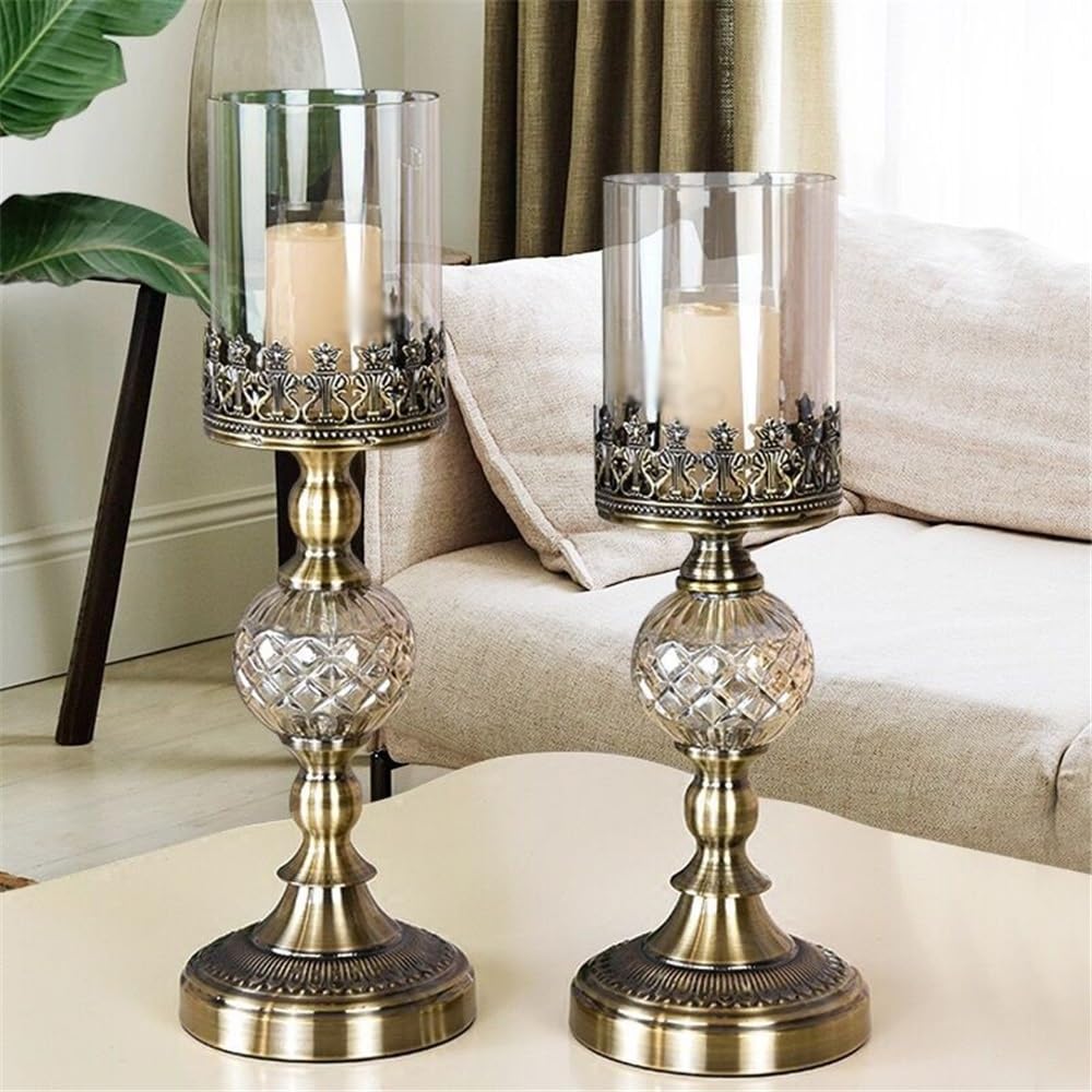 YUHUAWF Candle Holderss Luxury Table Decoration Metal Candle Holder for Home Wedding Event and Party Festival Decorative Candlestick(Small)