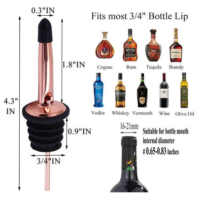 Pafusen 12 Pack Liquor Bottle Pourers, Liquor Pour Spout for Liquor Bottles, Stainless Steel Olive oil Dispenser Spout, Alcohol Pourer Spouts Dust Caps Covers, Rose Gold