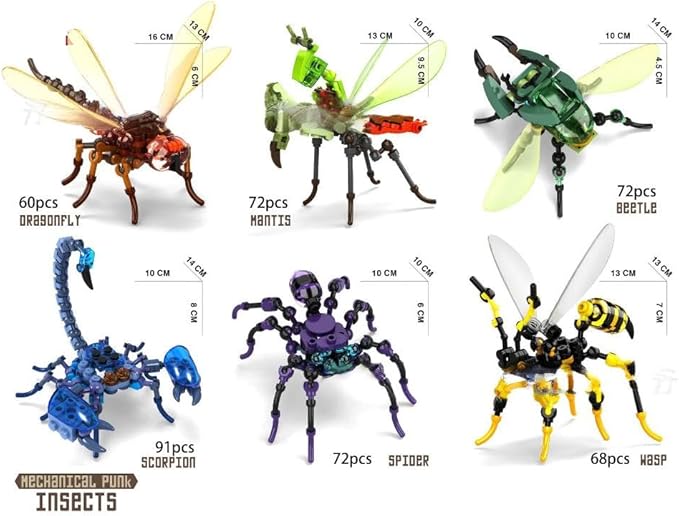 Inspired Insect Collection Building Set Scorpion Spider Beetle Butterfly &amp Mantis Display Models Creative STEM Educational Toy &amp Home Décor Gift for Kids Teens &amp Adults