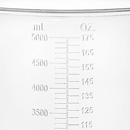 Terbold 5 Liter Measuring Pitcher 3-Pack | 1.3 Gallon Shatterproof Plastic Large Graduated Mixing Pitchers, 1 to 2 Gallons (5L, 5000ml)