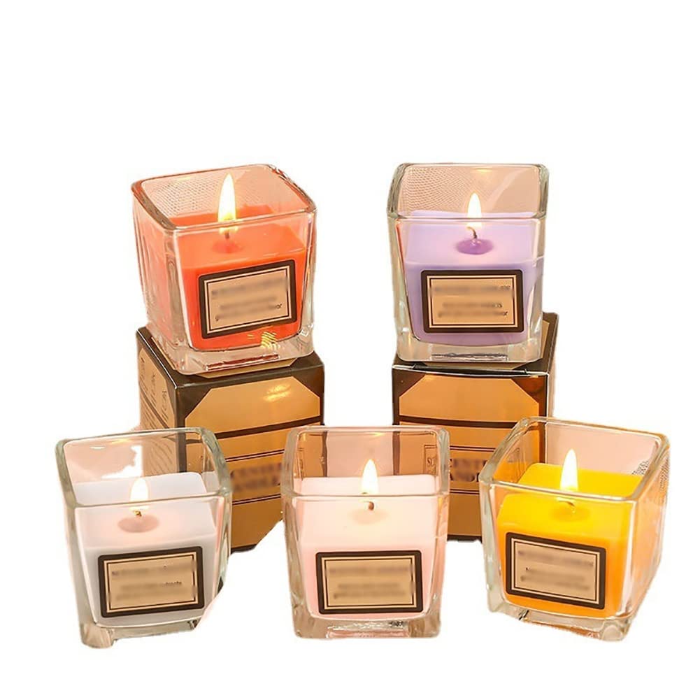 UUYYEO 2 Pcs Square Clear Glass Candle Holders Votive Tealight Candle Holders Candlestick Stand Holders Candle Centerpieces for Wedding Christmas