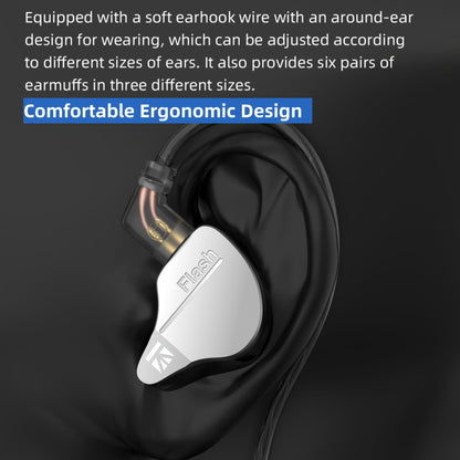 YINYOO KBEAR Flash Wired Earbuds, Gaming Earbuds, 3.5mm Plug in Ear Headphones, 1DD 1BA Hybrid in Ear Monitors, IEM Earphones with Tangle-Free Cable for Laptop PC Computer (with mic, Gray)