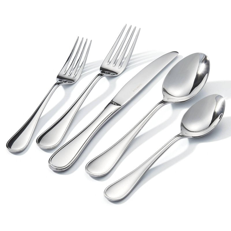 KINGSTONE 40 Piece Teardrop Silverware Set for 8, 18/10 Stainless Steel Flatware Set, Modern Design Cutlery Set for Home/Hotel/Wedding,Mirror Polished and Dishwasher Safe