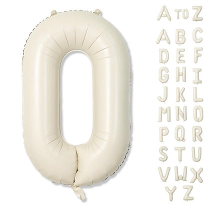 Custom 40 Inch Giant Foil Letter Balloons for Women's Birthday Party - Cream White Beige O, Helium Self Inflating Mylar Alphabet
